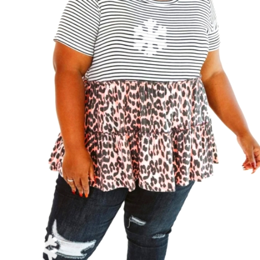 Glitzy Girlz sz 2x mixed babydoll top